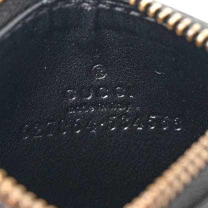 Gucci Calfskin Matelasse Chevron GG Marmont Key Case Card Holder Black 6 of 10