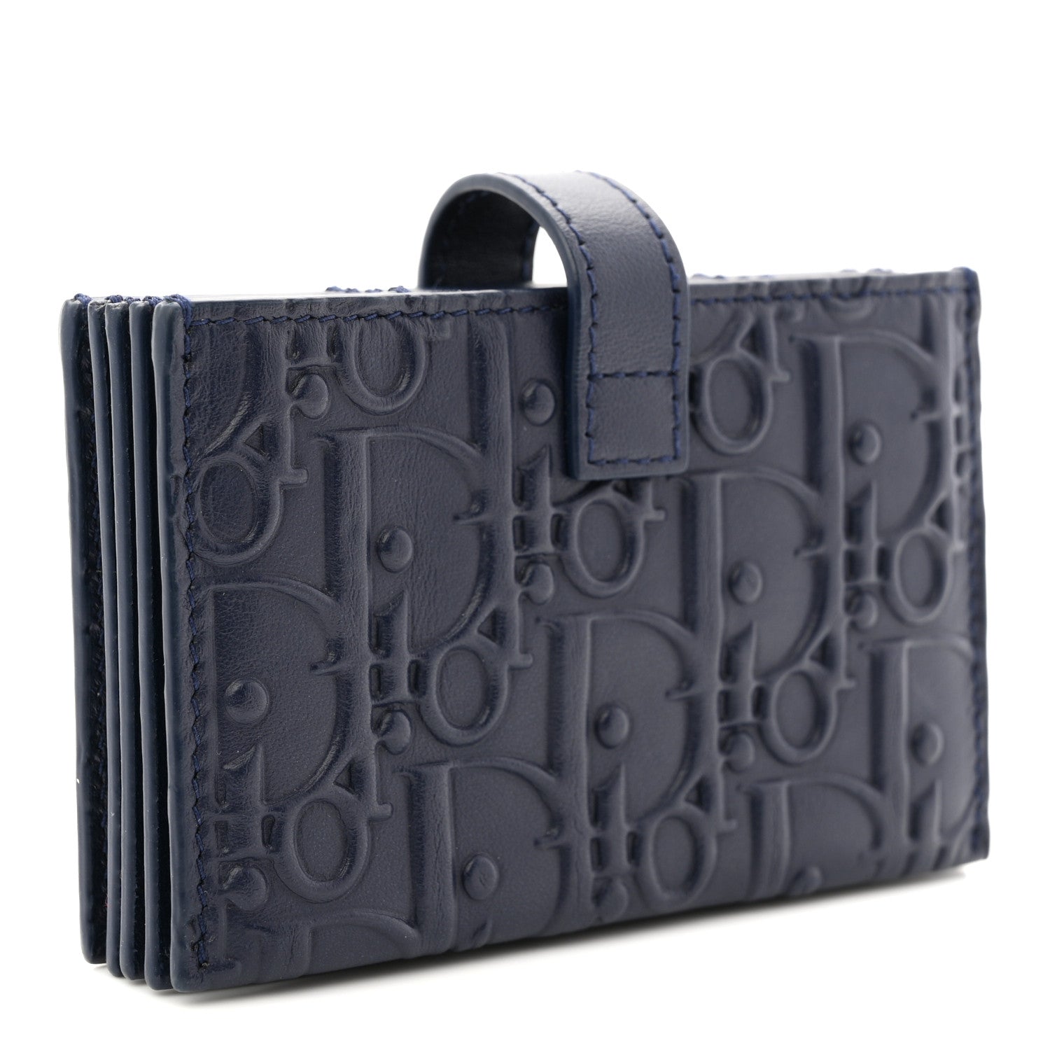 Christian Dior Calfskin Embossed Oblique Lady Dior Gusseted Card