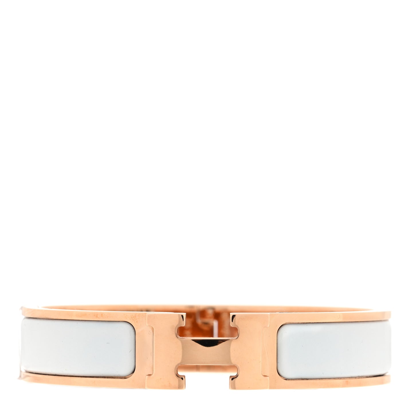 Enamel Narrow Clic Clac H Bracelet PM White
