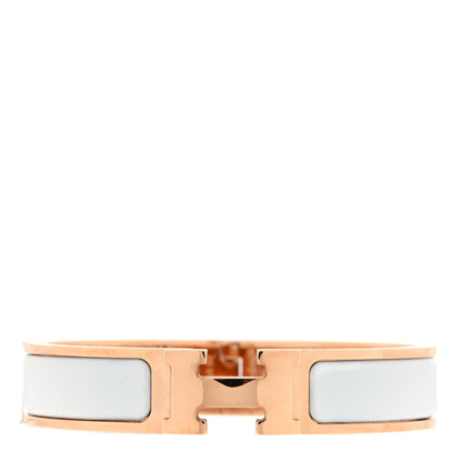 Hermes Enamel Narrow Clic Clac H Bracelet PM White 1 of 3