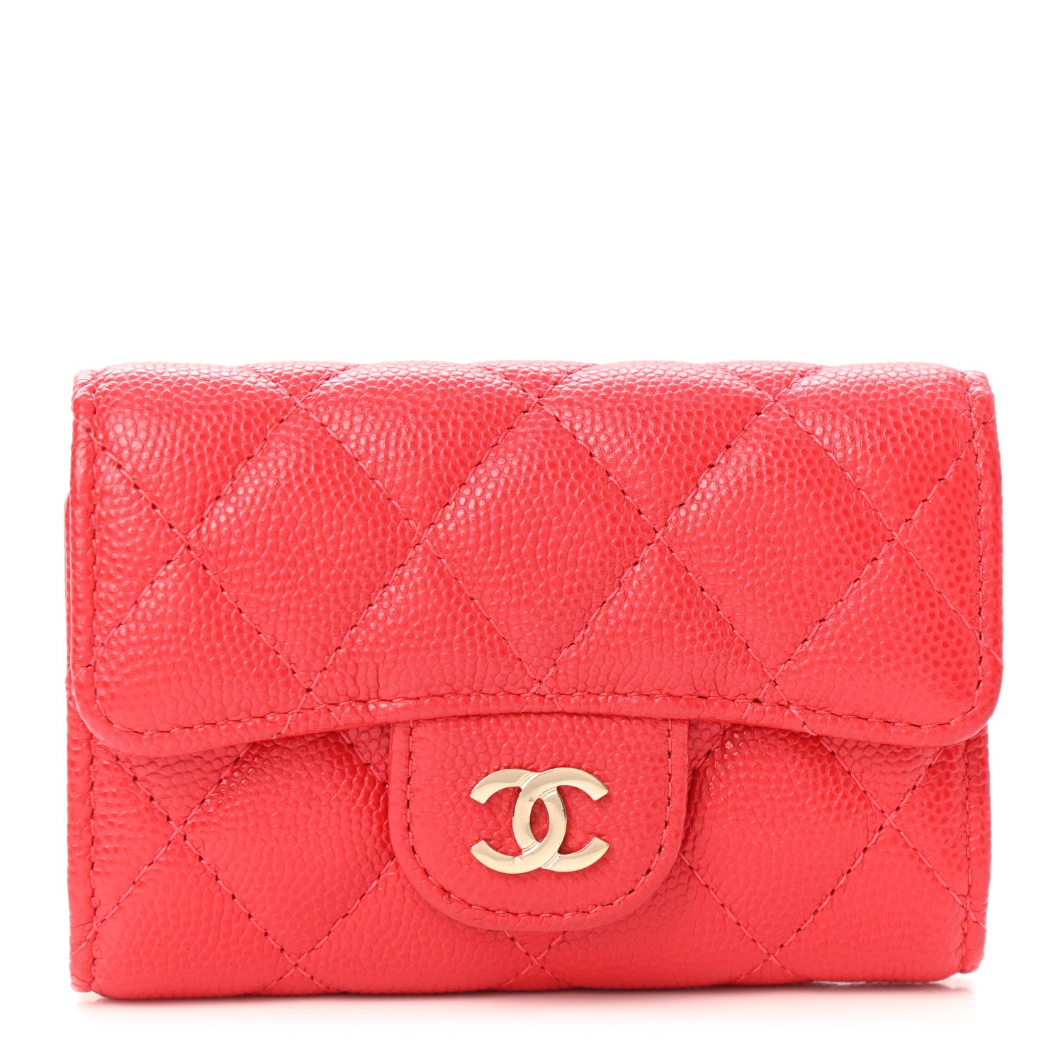 Chanel Caviar Quilted Classic 4 Key Holder Wallet Dark Pink 1 of 9