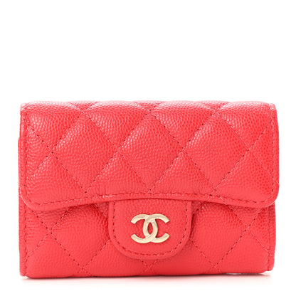 Chanel Caviar Quilted Classic 4 Key Holder Wallet Dark Pink 1 of 9