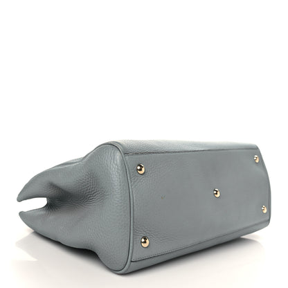 Gucci Pebbled Calfskin Medium Bamboo Shopper Tote Light Blue 4 of 10