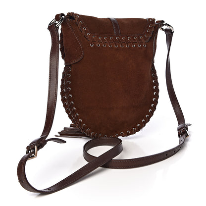 Prada Suede Scamosciato Tassel Crossbody Brown 3 of 11