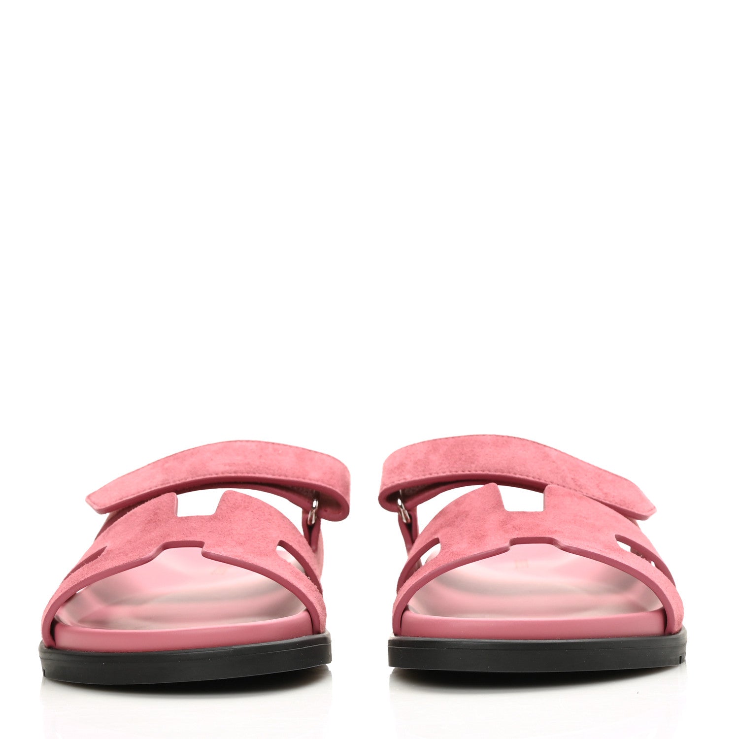 Hermes Suede Goatskin Womens Chypre Sandals 37 Rose Aphrodite 2 of 9