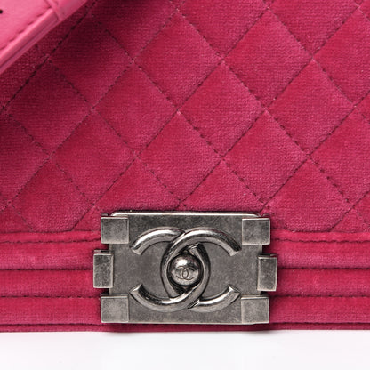 Chanel Velvet Quilted Small Boy Flap Pink 8 of 14