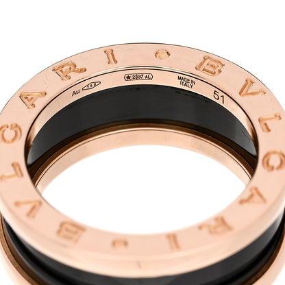 Bulgari 18K Rose Gold Black Ceramic B.Zero1 Two-Band Ring 51 5.75 4 of 5
