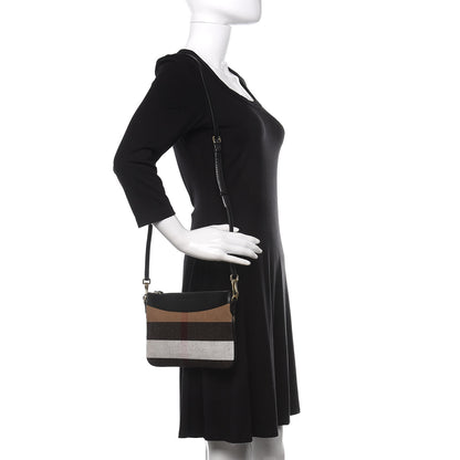Burberry Mega Check Peyton Crossbody Clutch Bag Black 2 of 11