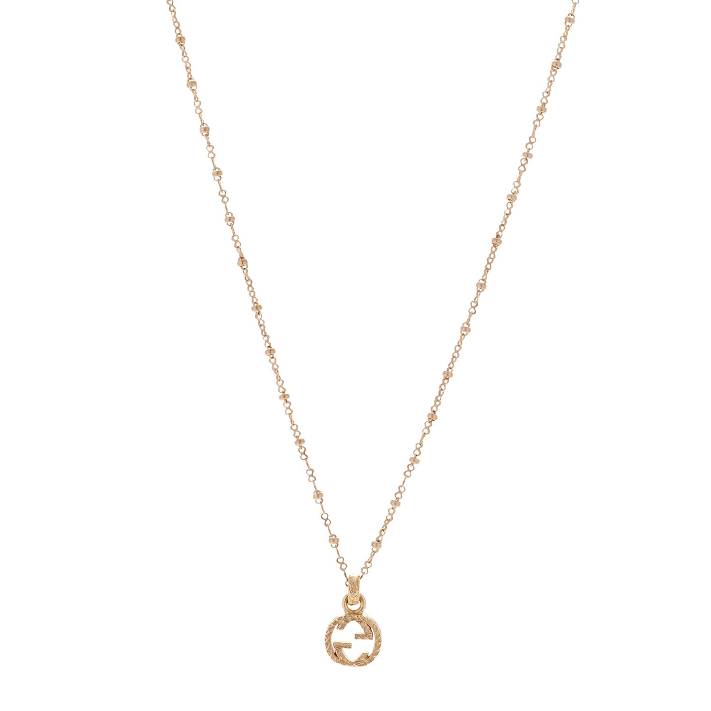 18K Yellow Gold Running GG Pendant Necklace