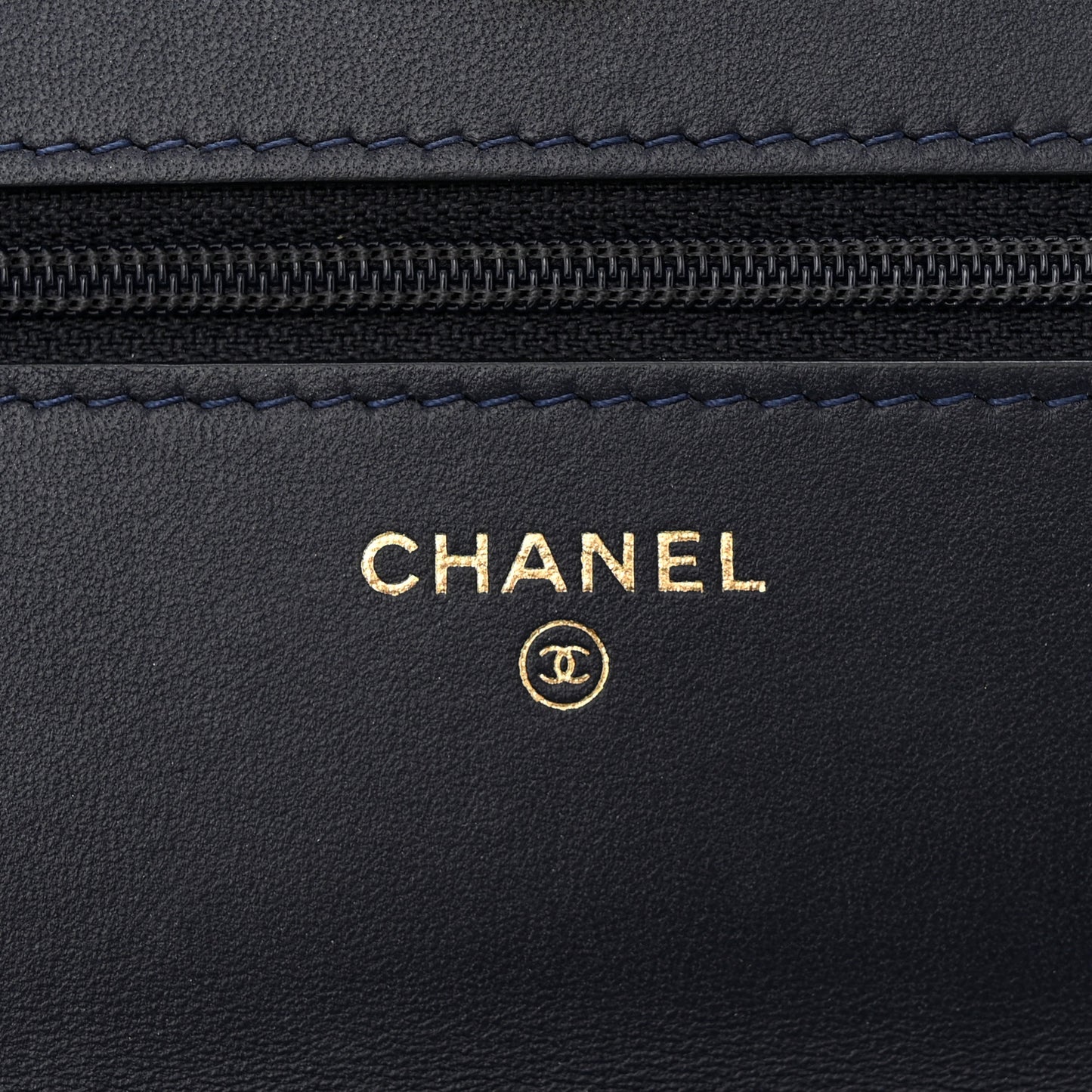 Wool Tweed Lambskin Quilted Chanel 19 Wallet On Chain WOC Navy