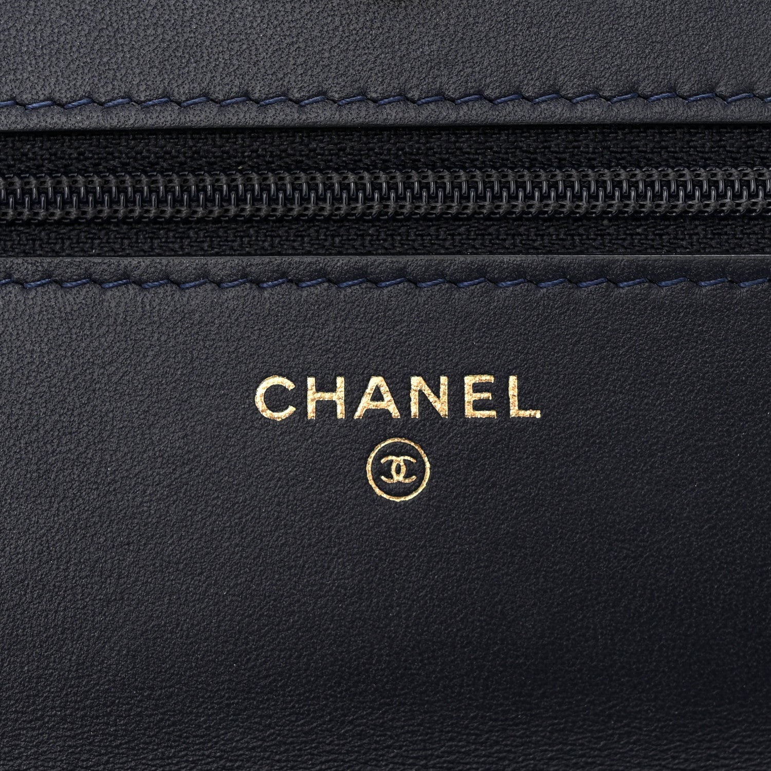 Chanel Wool Tweed Lambskin Quilted Chanel 19 Wallet On Chain WOC Navy 7 of 13