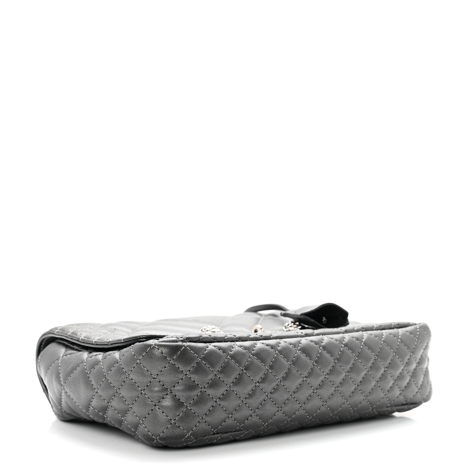 Versace Metallic Nappa Quilted Icon Shoulder Bag Grey 3 of 14