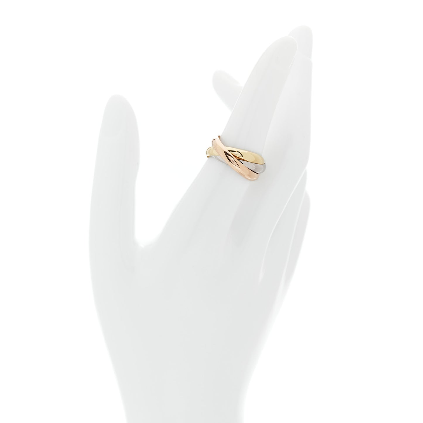 18K Pink Yellow White Gold Classic Trinity Ring 54 6.75