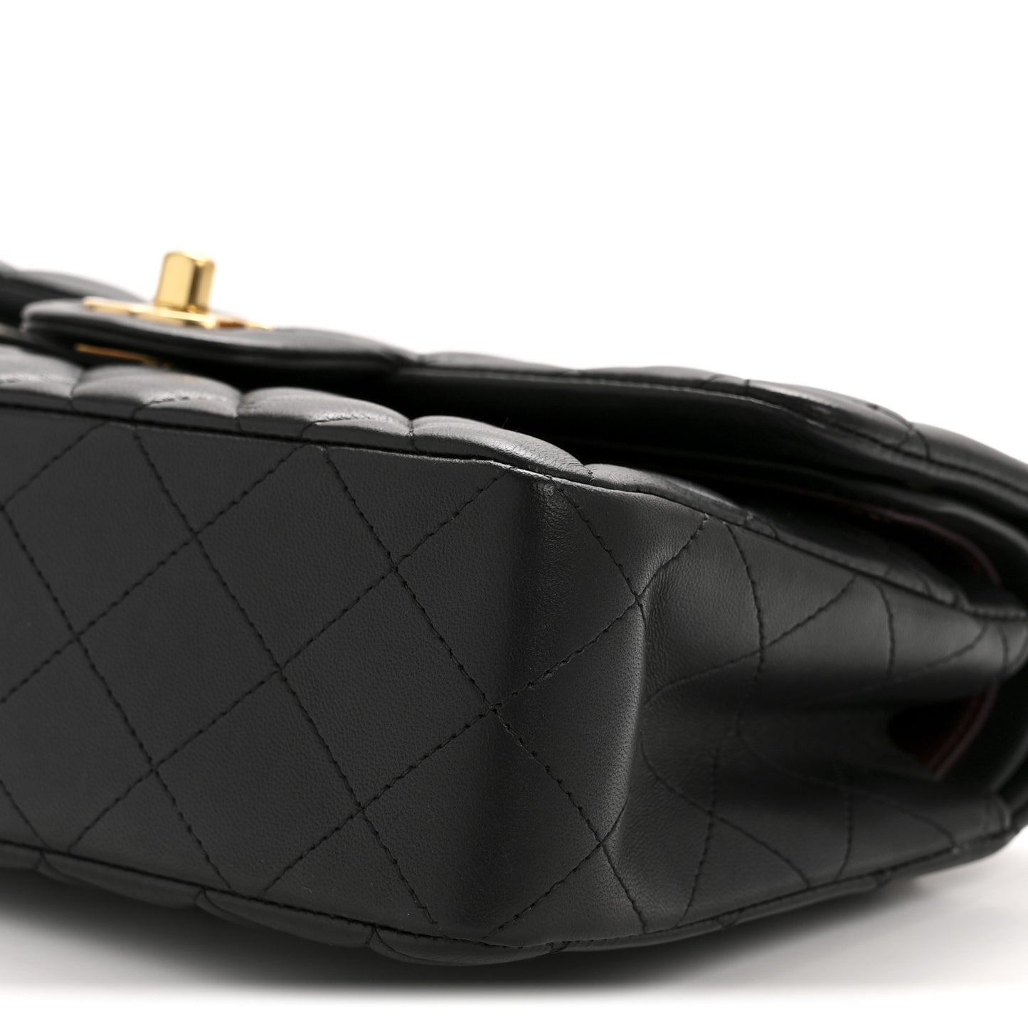 Lambskin Quilted Small Double Flap Black