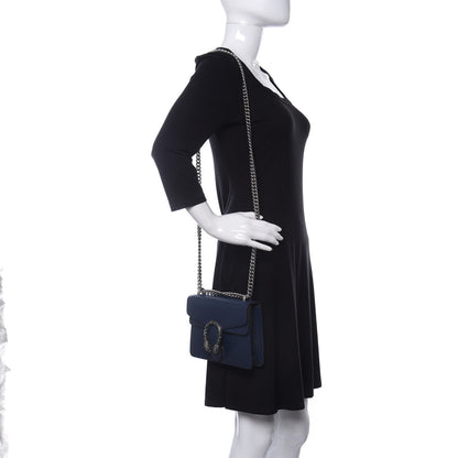 Gucci Dollar Calfskin Crystal Mini Dionysus Shoulder Bag Blue Agata Montana Sapphire 2 of 11
