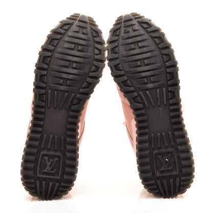 Louis Vuitton Suede Damier Azur Run Away Sneakers 38 Pink 5 of 8