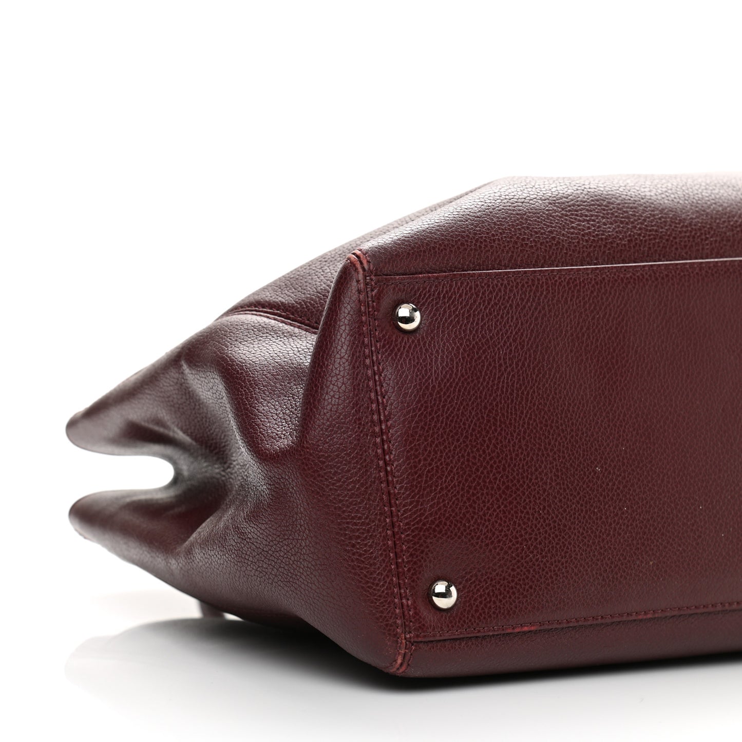 Calfskin Cerf Executive Shopper Tote Burgundy