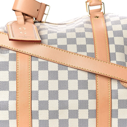 Louis Vuitton Damier Azur Keepall Bandouliere 55 13 of 14