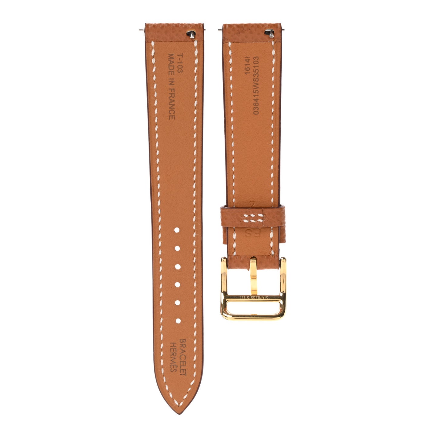 Epsom Heure H Hour Watch Strap Gold