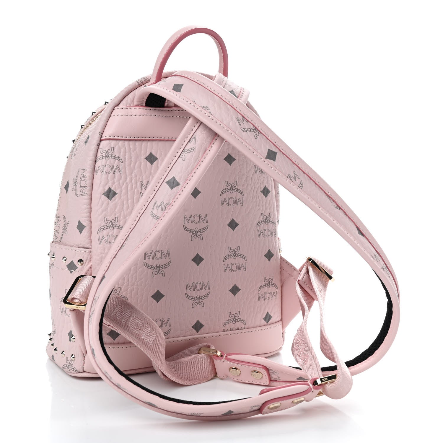 MCM Visetos Side Stud Mini Taiwan Backpack Pink 3 of 8