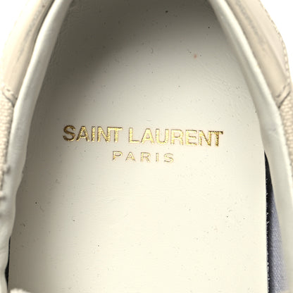 Saint Laurent Distressed Canvas Court Classic Sneakers 35.5 Panna 8 of 9