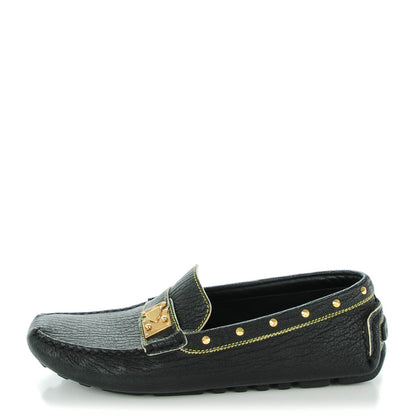 Louis Vuitton Goatskin Studded Suhali Loafers 37.5 Black 1 of 8