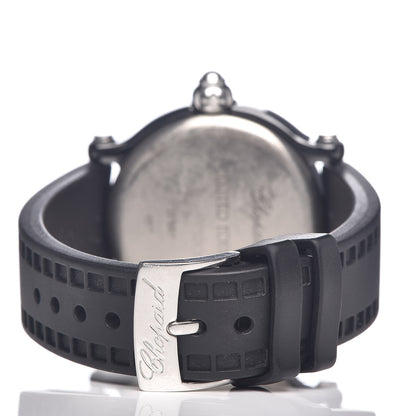 Chopard Stainless Steel Ceramic Rubber 3 Diamond 38mm Happy Sport Quartz Watch Black 4 of 7