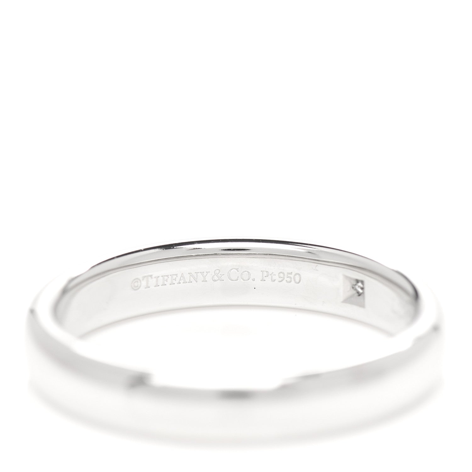 Tiffany Platinum Diamond 4mm Lucida Wedding Band Ring 61 9.5 4 of 5