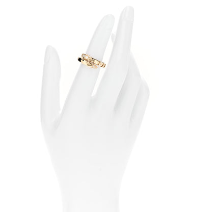 Bulgari 18K Yellow Gold Diamond Serpenti Viper Single Spiral Ring 48 4.5 2 of 5