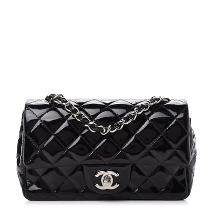 Chanel Patent Calfskin Quilted Mini Rectangular Flap Black 1 of 10
