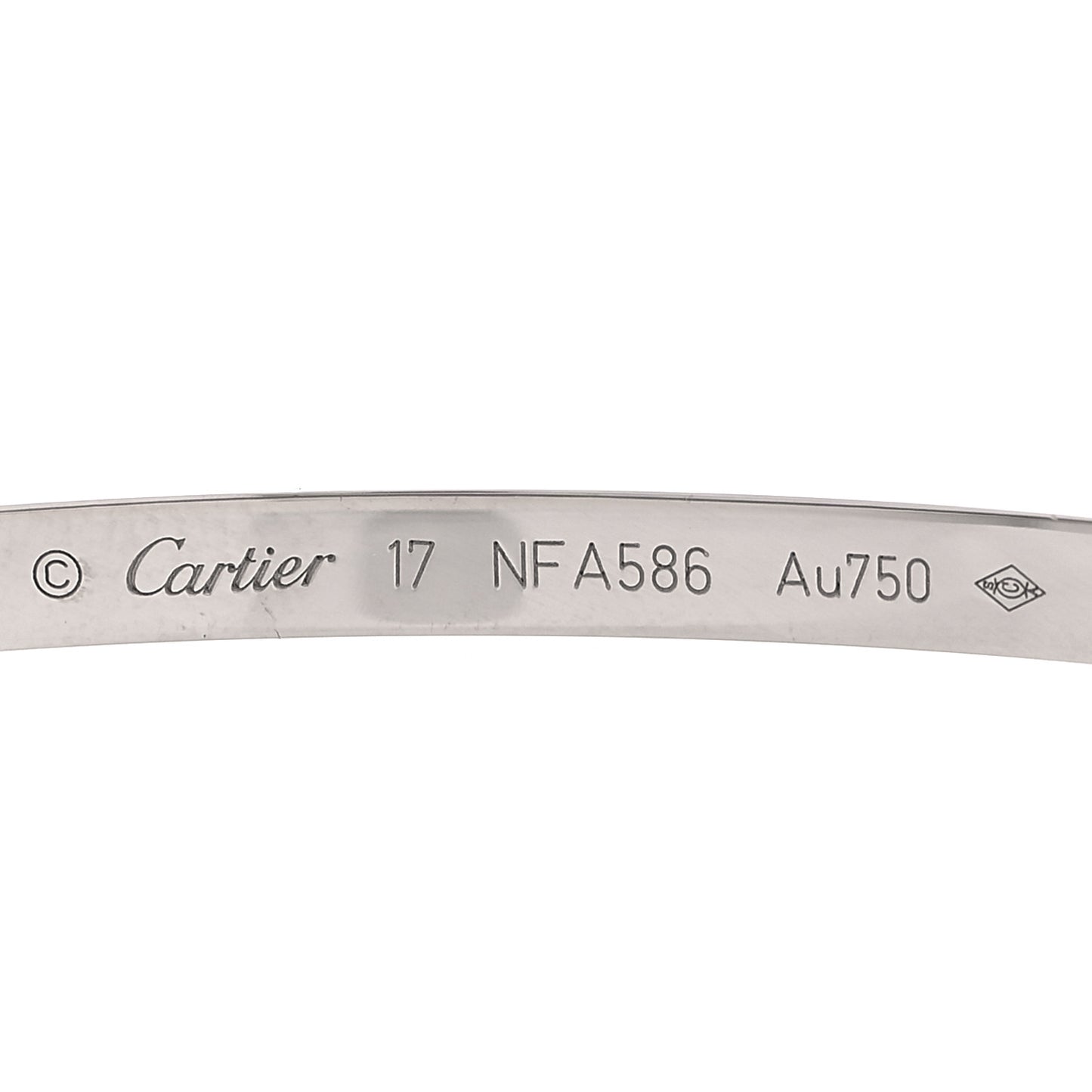 18K White Gold Small LOVE Bracelet 17