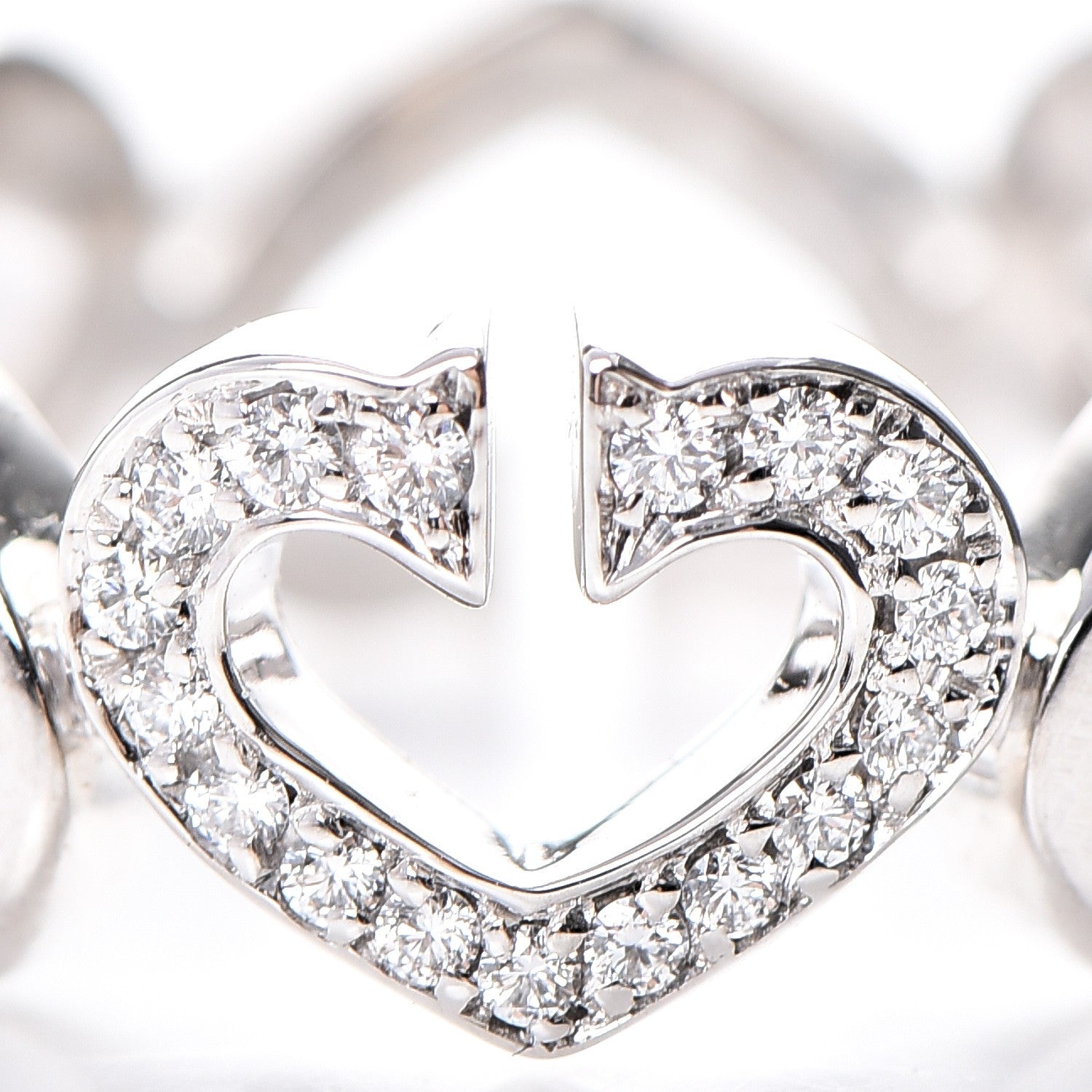 Cartier 18K White Gold Diamond Hearts and Symbols Ring 49 4.75 4 of 7