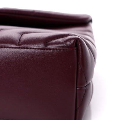 Saint Laurent Calfskin Y Quilted Monogram Small Loulou Chain Satchel Dark Legion Red 10 of 11