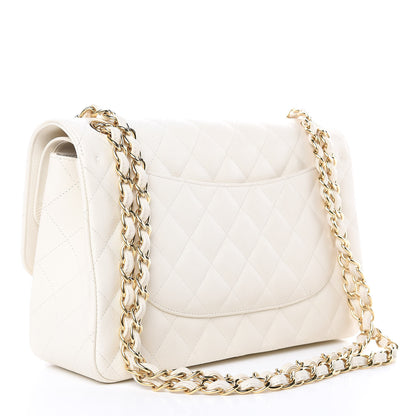 Chanel Caviar Quilted Jumbo Double Flap White 3 of 12