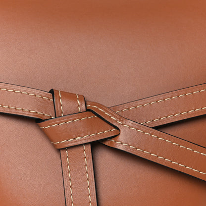 Loewe Calfskin Small Gate Crossbody Bag Tan Steel Blue 7 of 9