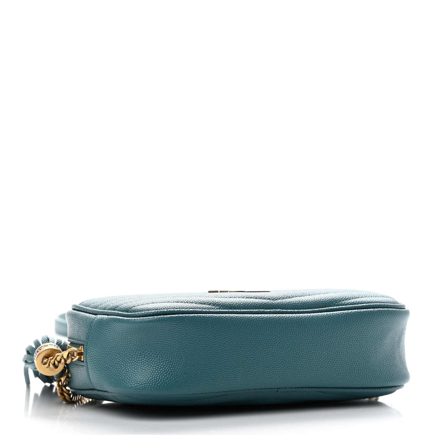 Saint Laurent Grain De Poudre Matelasse Monogram Mini Lou Camera Bag Blue Vert 4 of 11