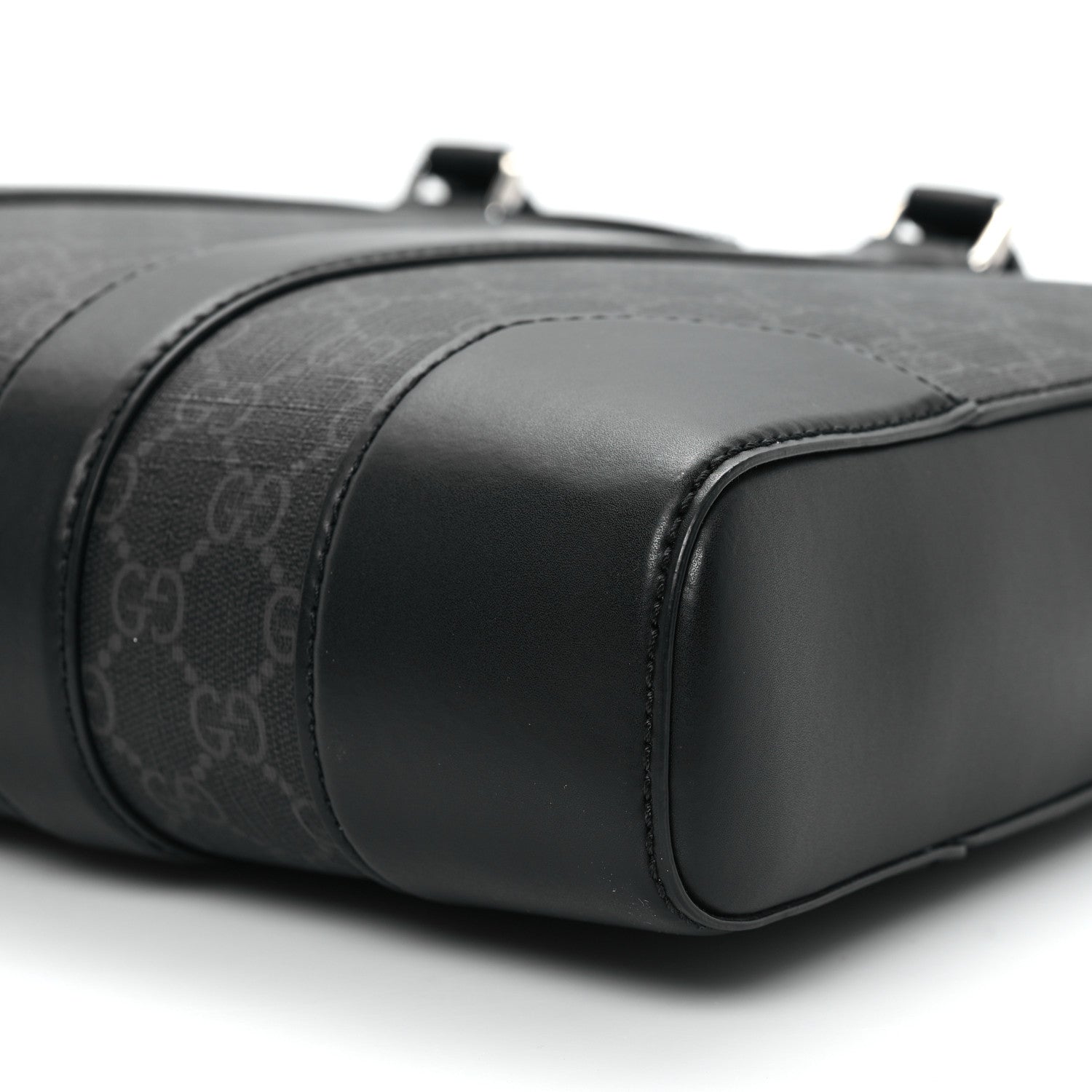 Gucci GG Supreme Monogram Appia Calfskin Web Briefcase Black 9 of 10