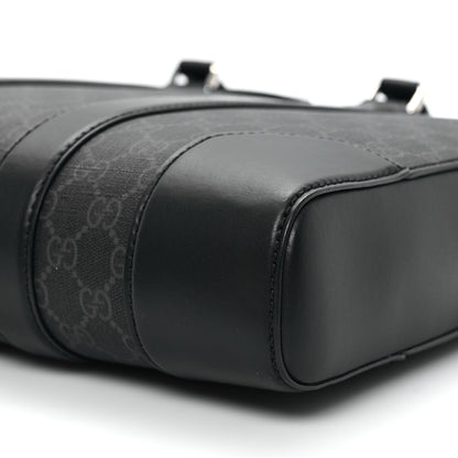 Gucci GG Supreme Monogram Appia Calfskin Web Briefcase Black 9 of 10