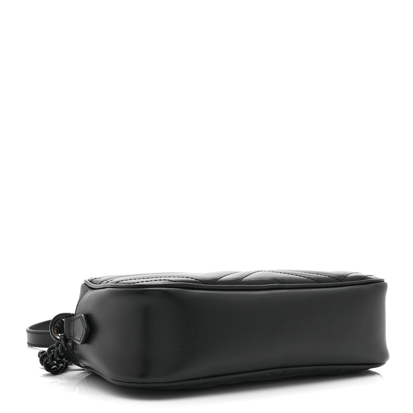 Calfskin Matelasse Monochrome Small GG Marmont Chain Shoulder Bag Black
