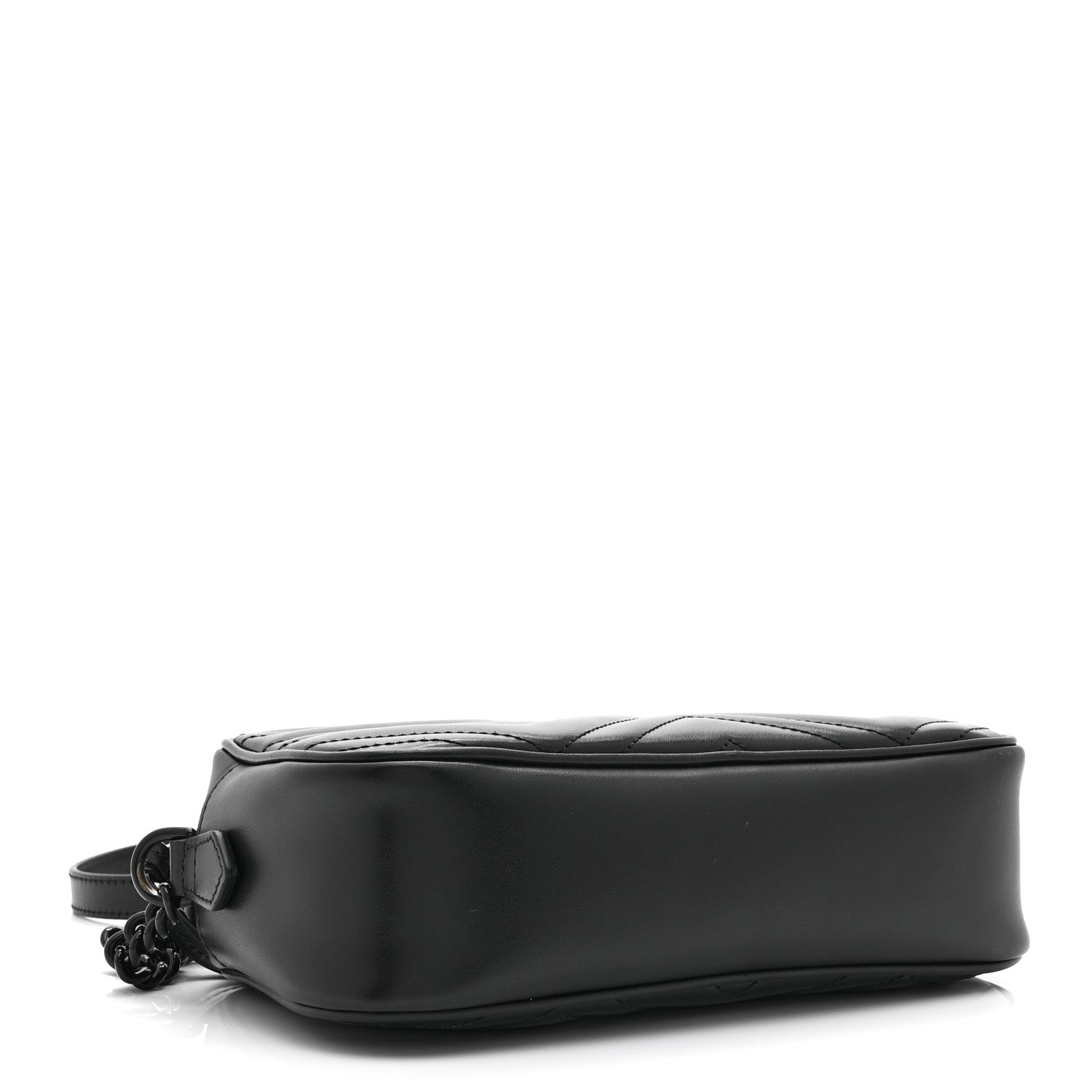 Gucci Calfskin Matelasse Monochrome Small GG Marmont Chain Shoulder Bag Black 4 of 10