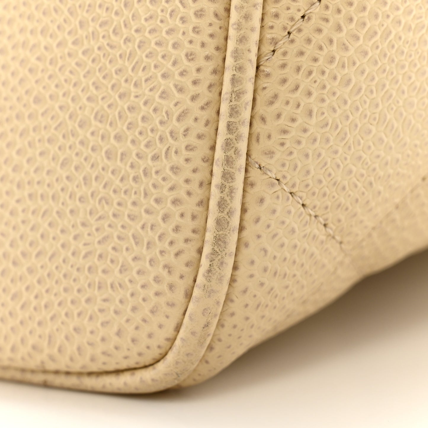 Caviar Quilted Medallion Tote Light Beige