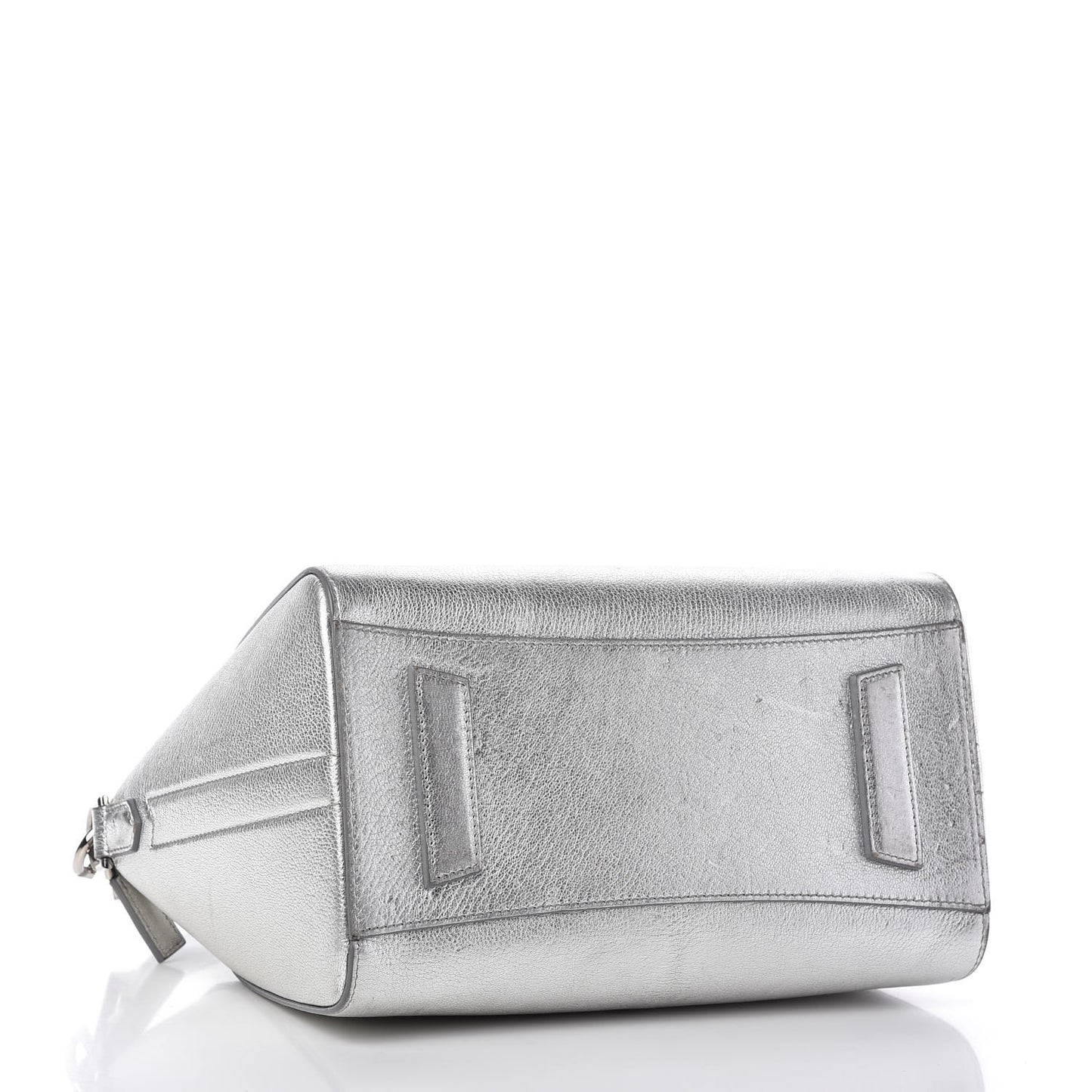 Metallic Sugar Goatskin Small Antigona Silver