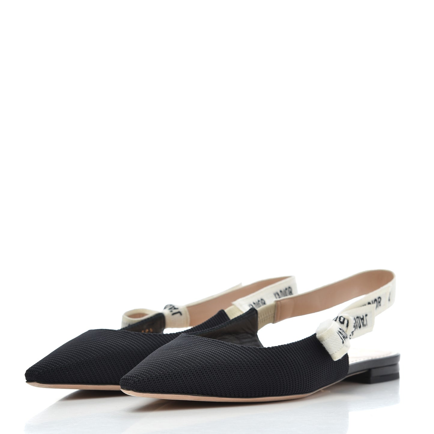 Technical Canvas Ribbon J'Adior Slingback Ballet Flats 39.5 Black