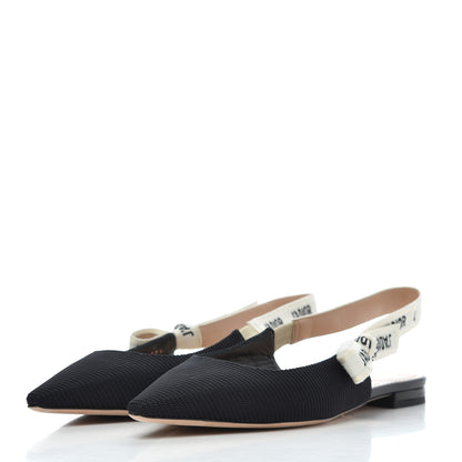 Christian Dior Technical Canvas Ribbon J'Adior Slingback Ballet Flats 39.5 Black 3 of 12