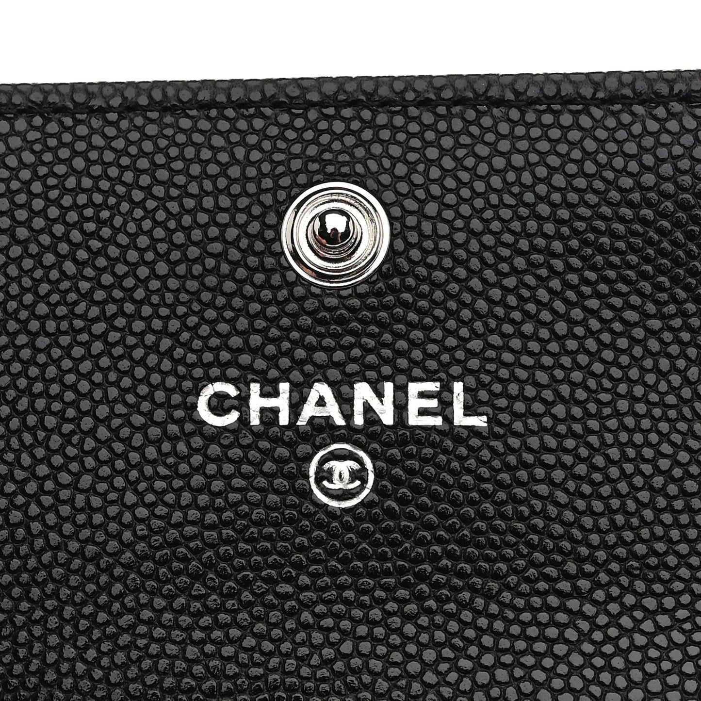Caviar Quilted CC Flap Card Holder Black