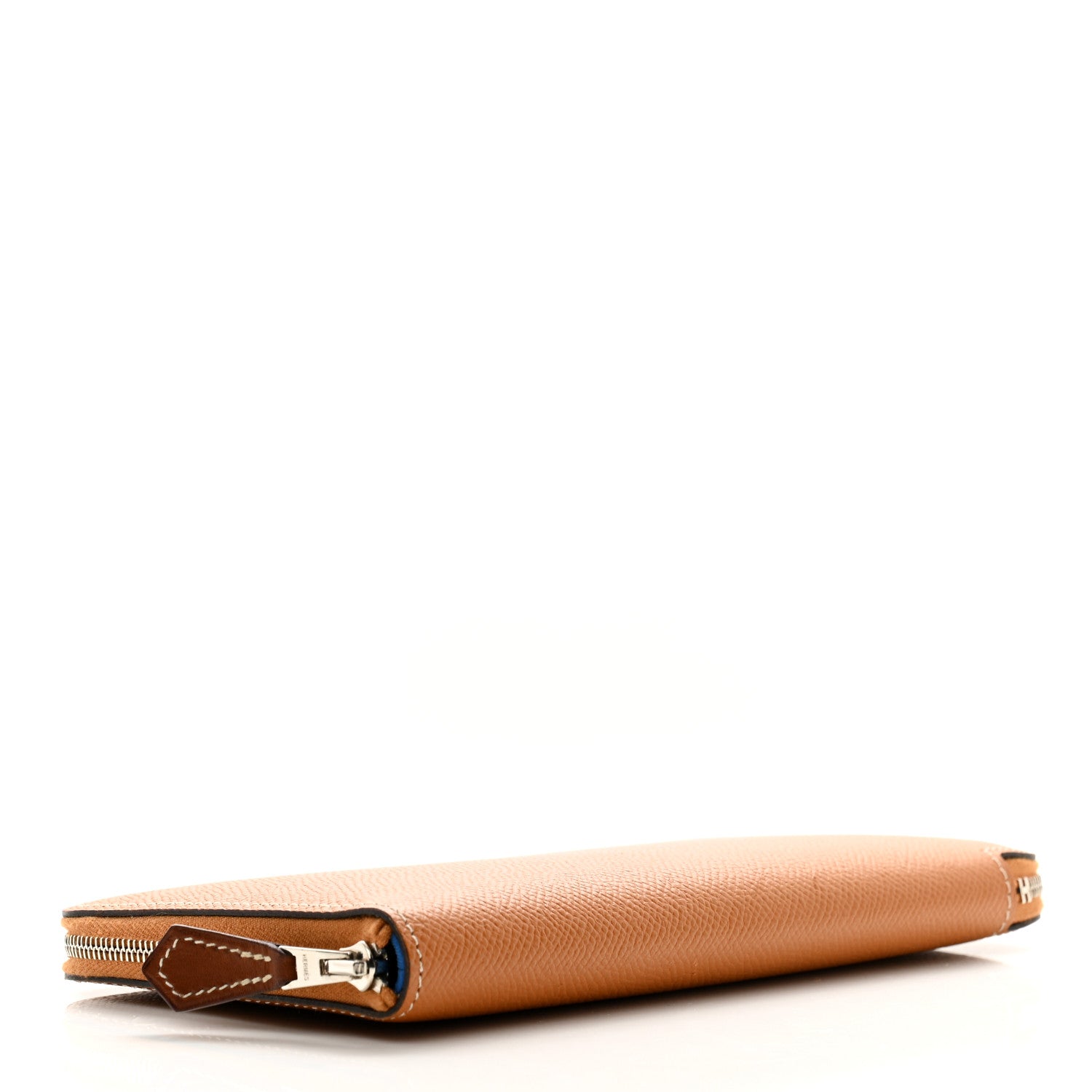 Hermes Epsom Silk'In Wallet Toffee Mykonos Bleu Ciel 4 of 11