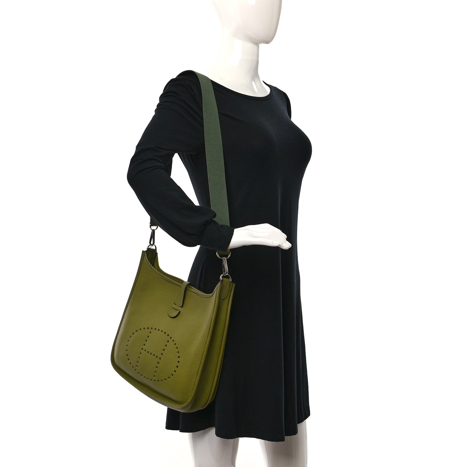 Hermes Taurillon Clemence Evelyne II PM Vert Chartreuse 2 of 12