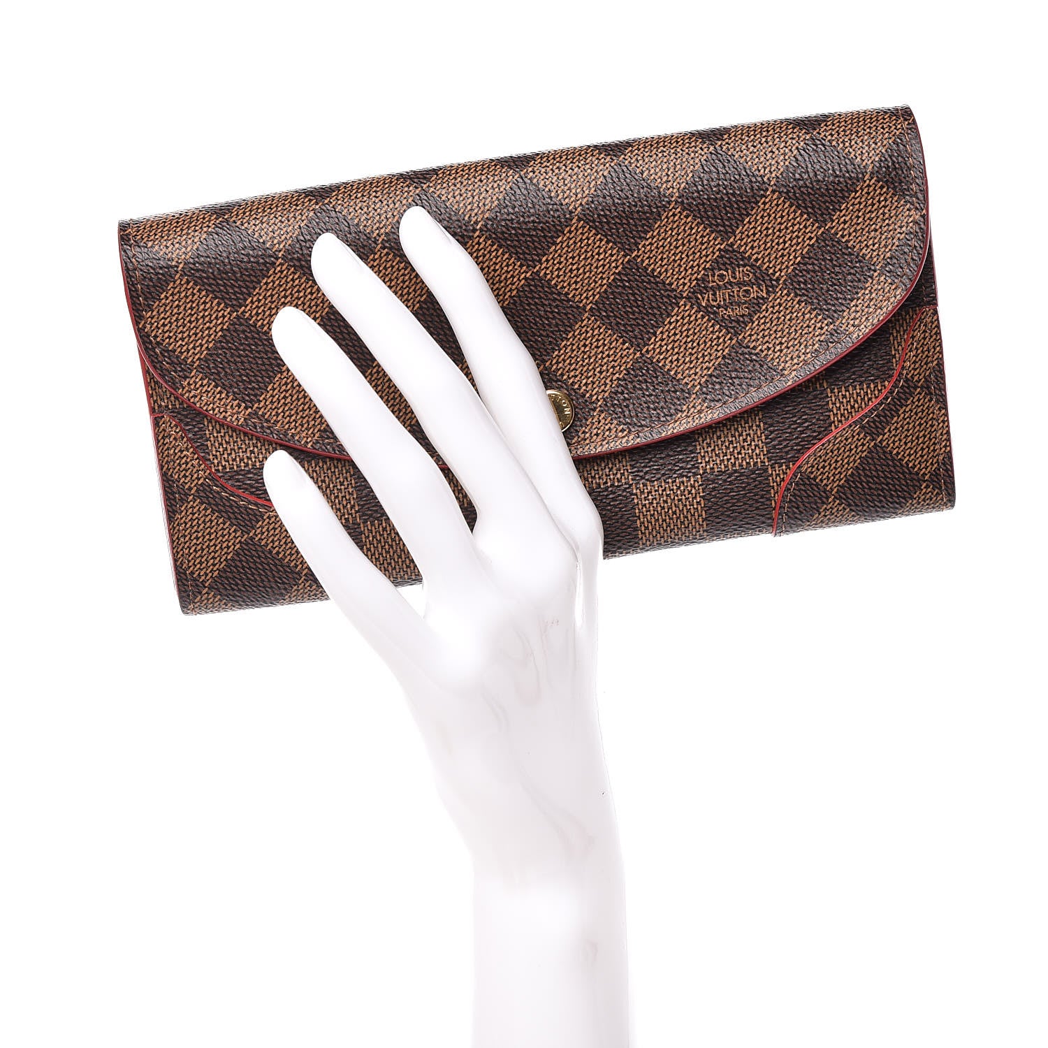 Louis Vuitton Damier Ebene Caissa Wallet Cherry 2 of 8