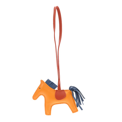 Hermes Milo Lambskin Grigri Rodeo Horse Bag Charm PM Jaune D'Or Bleu Agate Cornaline 1 of 4