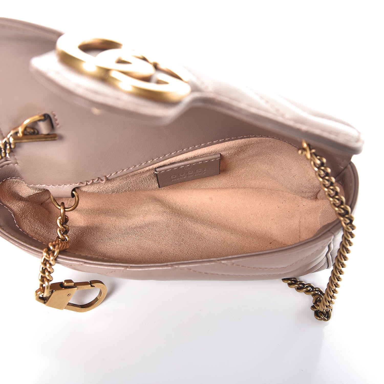 Gucci Calfskin Matelasse Super Mini GG Marmont Shoulder Bag Porcelain Rose 5 of 11